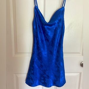Blue floral print mini dress